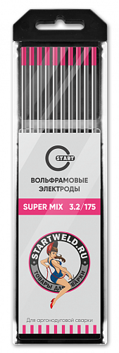 Вольфрамовый электрод SUPER MIX 3,2х175 (розовый уп.10 шт) WE32175U / START