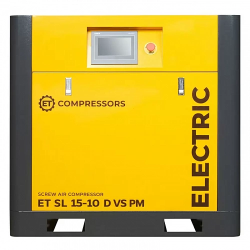 Винтовой компрессор ET-Compressors SL 15-10 D VS PM (IP23) без муфты с частотным регулированием производительности и двигателем на постоянных магнитах