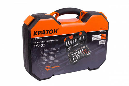 Набор инструментов Кратон TS-03 1/2"+1/4" 94 пр
