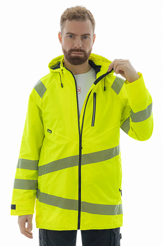 Летняя сигнальная куртка-парка Brodeks KS223, желтый (2XL) (ЧЕСТНЫЙ ЗНАК)