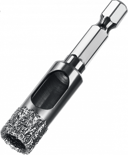 ЗУБР АВК d 12 мм (HEX 1/4″, 15 мм кромка), Вакуумное алмазное трубчатое сверло, Профессионал (29865-