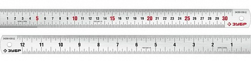 ЗУБР Про-30Д, длина 0,30 м, Усиленная нержавеющая линейка (34280-030-Д)