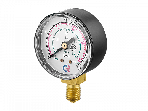 Манометр ТМ-210Р.00(0-90/37L/min (0,4MPa)M12х1,5.2,5.N2 (Азот) ПОВЕРЕННЫЙ