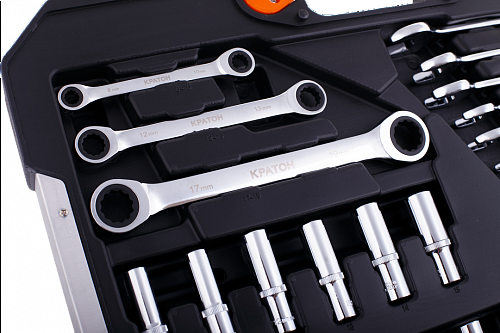 Набор инструментов Кратон TS-23 socket 150, 1/4"+3/8"+1/2"