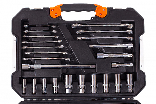 Набор инструментов Кратон TS-22 socket 120, 1/4"+3/8"+1/2"