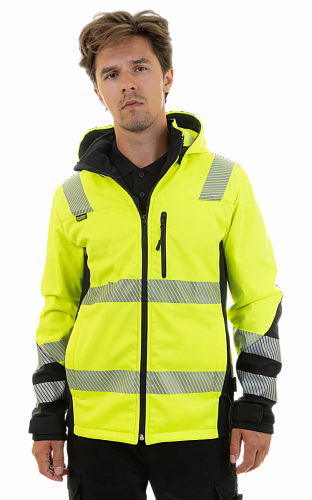 Сигнальная куртка софтшелл Brodeks KS227, желтый/черный (3XL) (ЧЕСТНЫЙ ЗНАК)