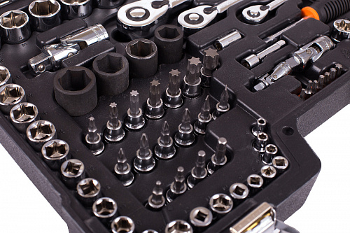 Набор инструментов Кратон TS-22 socket 120, 1/4"+3/8"+1/2"