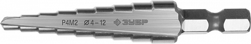 Cверло ступенчатое 4-12мм, 9 ступеней, ЗУБР