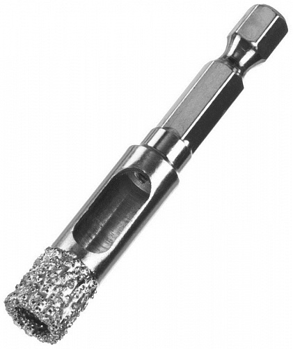 ЗУБР АВК d 10 мм (HEX 1/4″, 15 мм кромка), Вакуумное алмазное трубчатое сверло, Профессионал (29865-