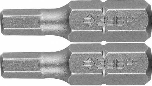 ЗУБР 2 шт, HEX4 25 мм, Кованые биты (26007-4-25-2)