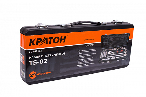 Набор инструментов Кратон TS-02 1/2" 29 пр