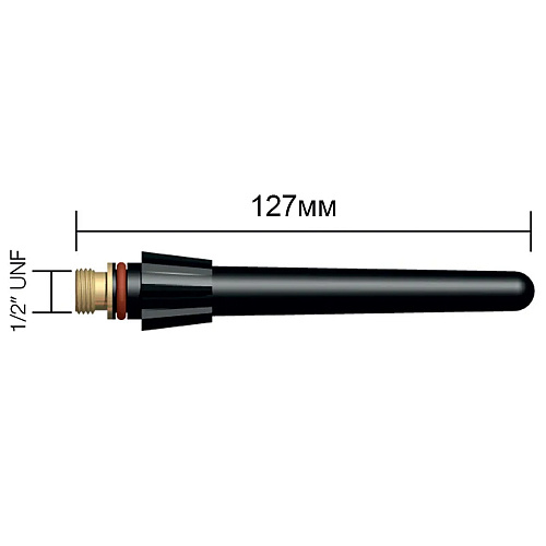 Колпачок длинный горелки PARWELD PRO450W/PRO550W/PRO250A (1/2"UNFx127мм)