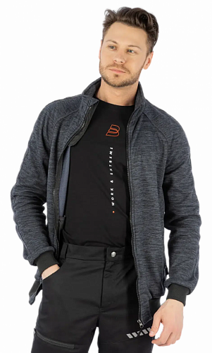 Толстовка флисовая Brodeks KS241 cation, серый, (L) (ЧЕСТНЫЙ ЗНАК)
