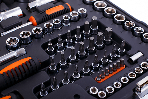 Набор инструментов Кратон TS-23 socket 150, 1/4"+3/8"+1/2"