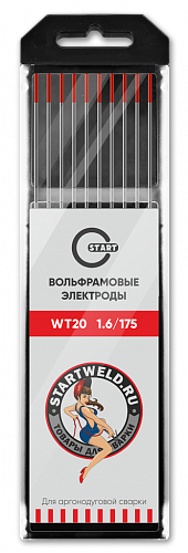 Вольфрамовый электрод WT 20 1,6х175 (красный) WT2016175 / START