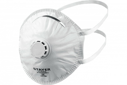 STAYER KV-80 класс защиты FFP1, коническая, с клапаном выдоха, фильтрующая полумаска (11110)
