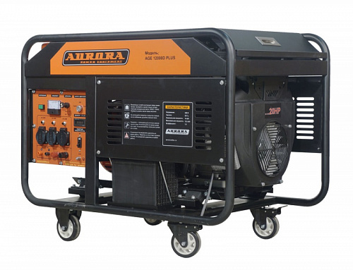 Бензогенератор AGE 12000 D PLUS (max 10.5кВт эл.ст. 220В, счетчик) / Aurora