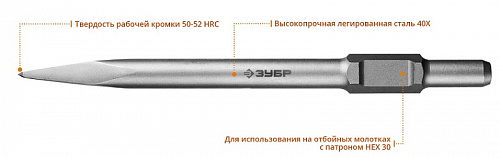 ЗУБР БУРАН HEX 30 Зубило пикообразное 600 мм