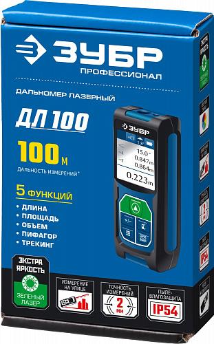ЗУБР ДЛ-100 100 м, Лазерный дальномер, Профессионал (34923)