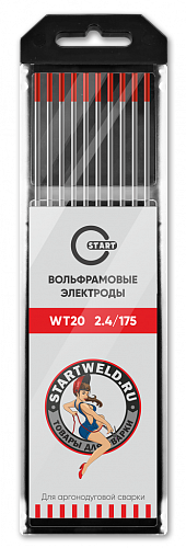 Вольфрамовый электрод WT 20 2,4х175 (красный уп.10 шт) WT2024175U / START