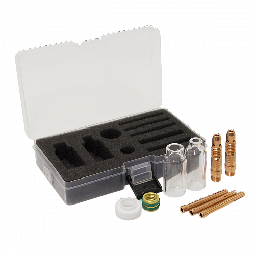Набор для TIG-сварки Pyrex №5 (TW 17-18-26) с прозрачными соплами Оберон (Сопло прозрачное d6,5, d9,