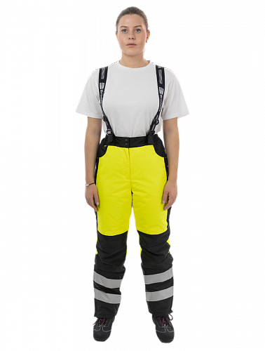 Зимние женские сигнальные брюки Brodeks KW330, желтый/черный (L) (ЧЕСТНЫЙ ЗНАК)